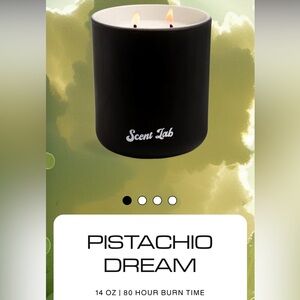 The Scent Lab Candle in pistachio dream creamy sweet decadent 80hrs of burn